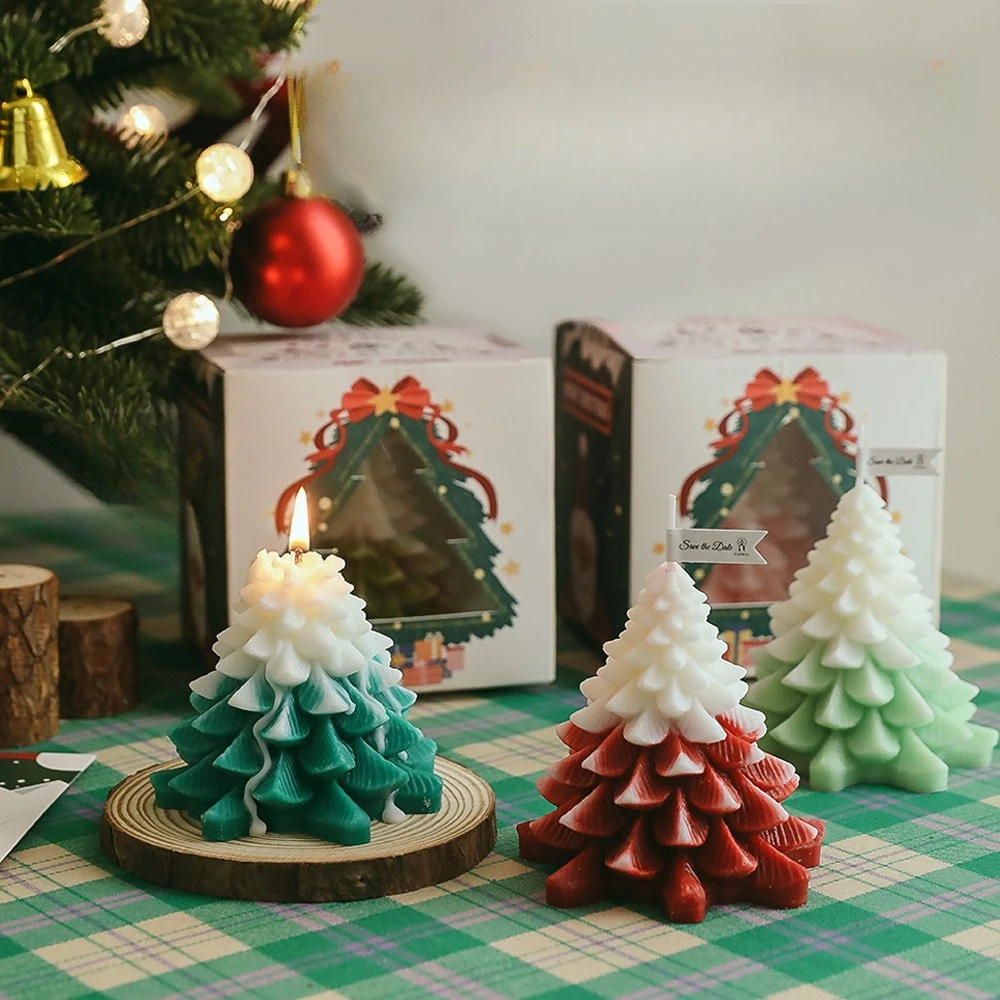 

Christmas Tree Scented Candles Creative Birthday Gifts Holiday Favors Fragrant Candle Aromatherapy Gift Box for Festive Gifting