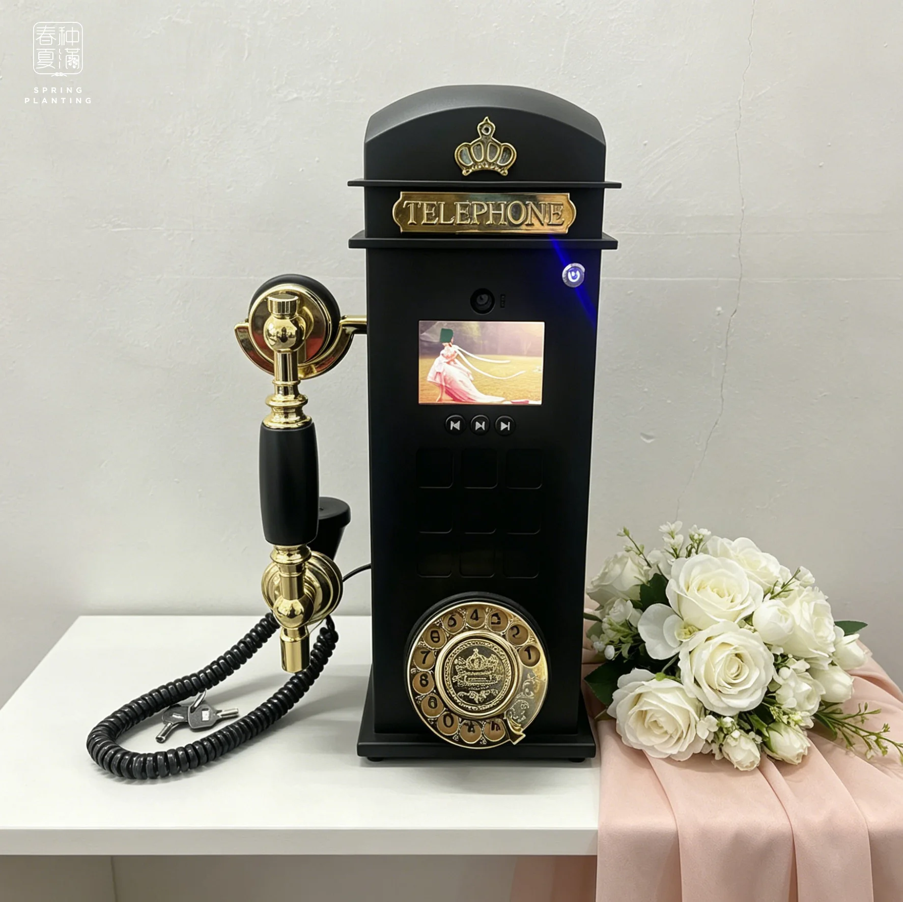 Phone Booth Style Audio&Video Guestbook 64GB Phone Recorder Video Guestbook For Wedding Decoration