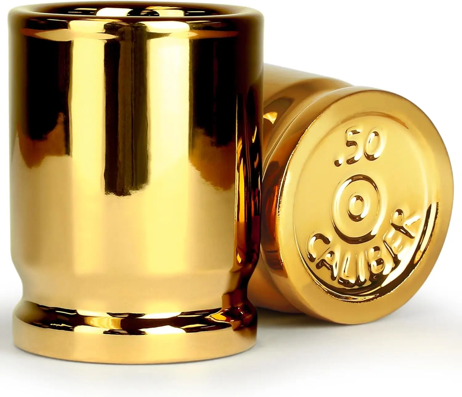 GAFAS ORIGINALES 50 CAL SHOT, juego de 2, propiedad y diseñada en Estados Unidos, como carcasas de balas de calibre 50 real, gafas de chupito con capacidad para 2 unidades