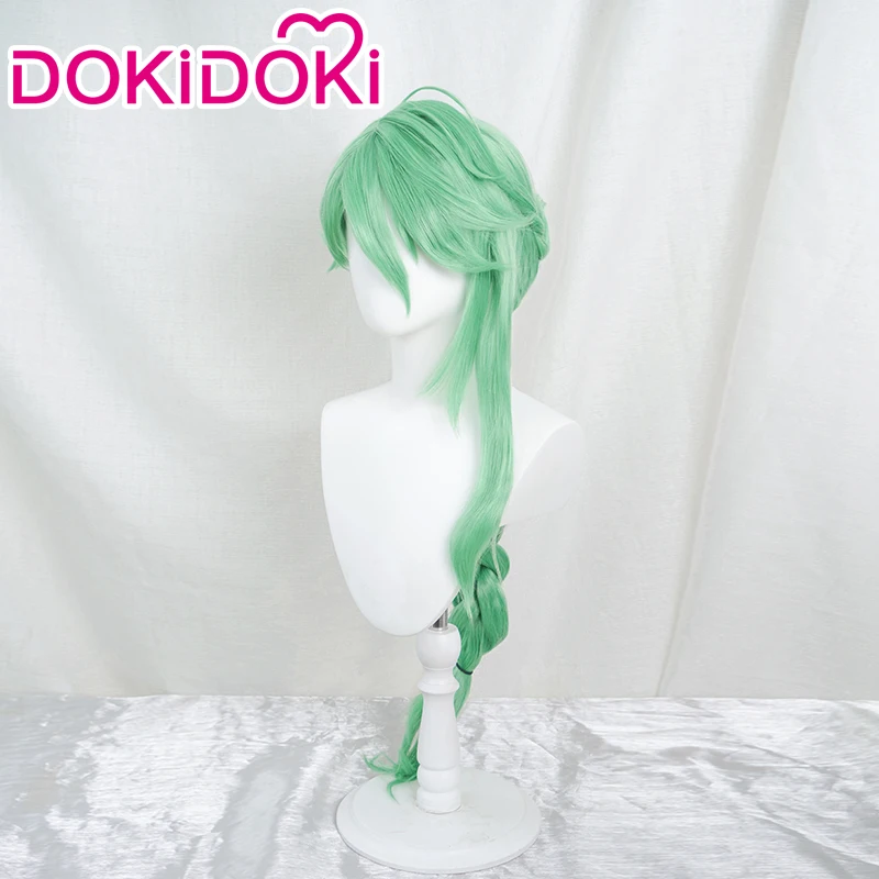میں Baizhu Wig Game Genshin Impact DokiDoki Cosplay Halloween Cosplay Wig Bai Zhu Cosplay Glassess Green Hair Dendro #2