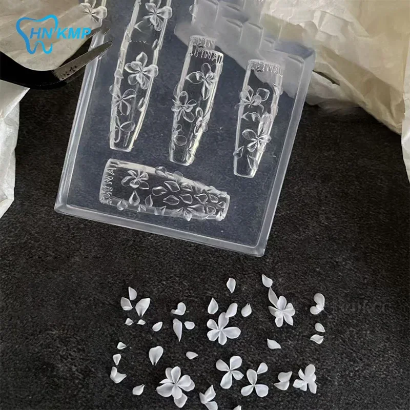3D Blumen Nagelform DIY Silikon Nagelwerkzeuge Lilie Blütenblatt Nageldesign Harz Formen Nail Art Carving Vorlage