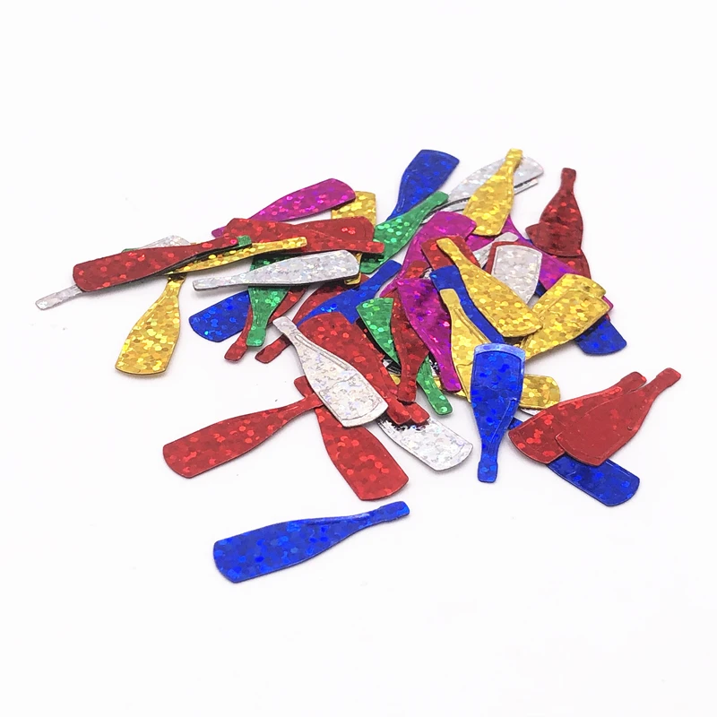 

50Pcs/Lot 8*28mm Wine Bottle Shape Mixed Color PVC Sequins Clothing DIY Paillettes Sewing Craft Wedding Lentejuelas Accessories