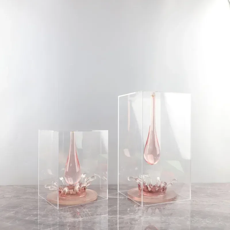 Modern Simple Abstract Acrylic Transparent Resin Water Drop Art Ornament for Living Room Entrance Study Home Decoration