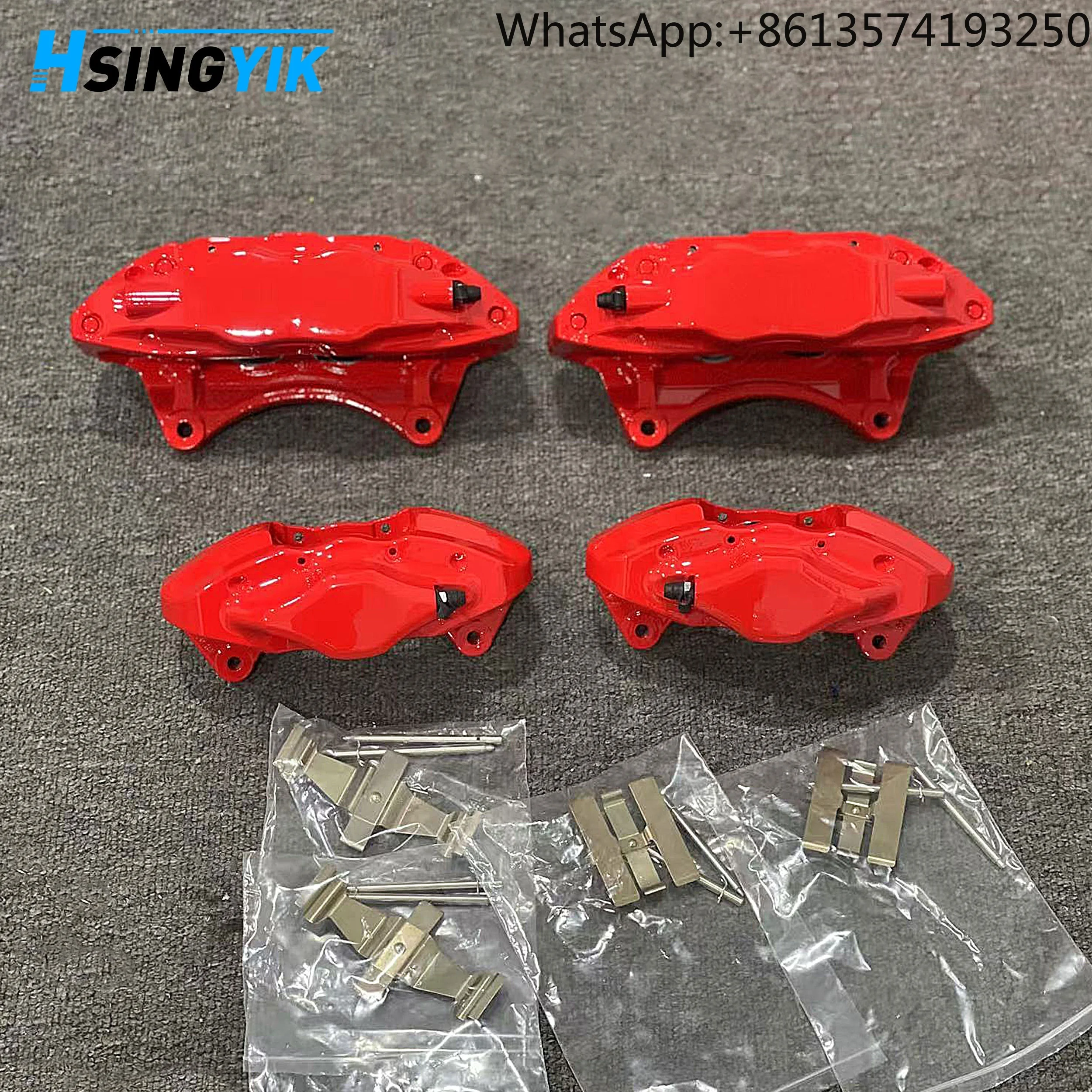 For OEM Brake Caliper Perfect Coated for Subaru STi Front Rear Set Calipers 4 Piston Red Impreza WRX