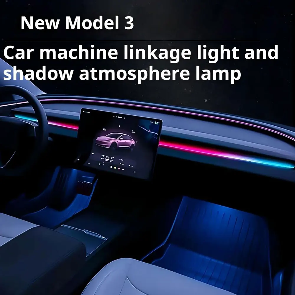 For Tesla Model 3 2024 LED center console dynamic atmosphere light automotive interior lighting ambient light  new auto