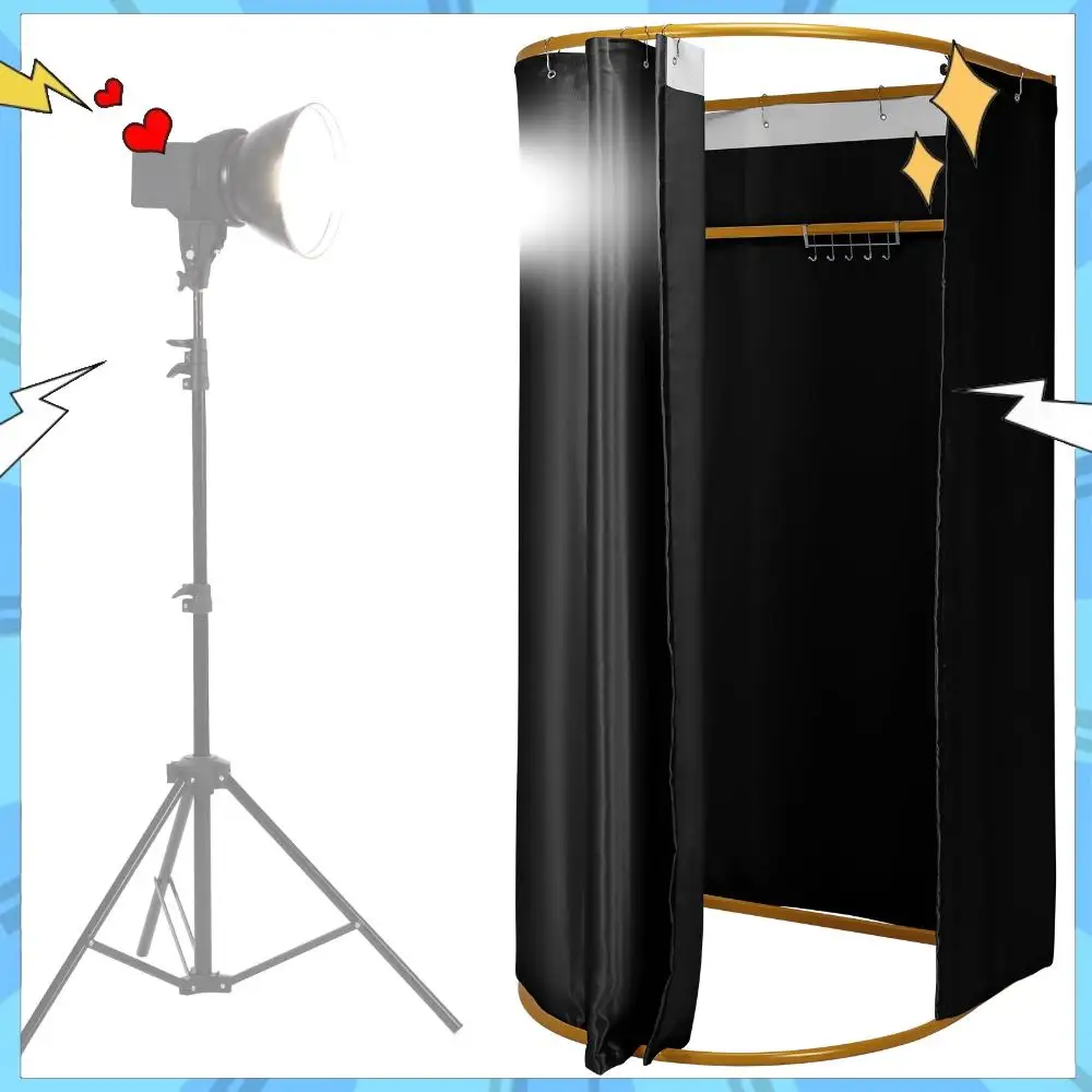 

Clothing store fitting room with blackout curtains (Black)