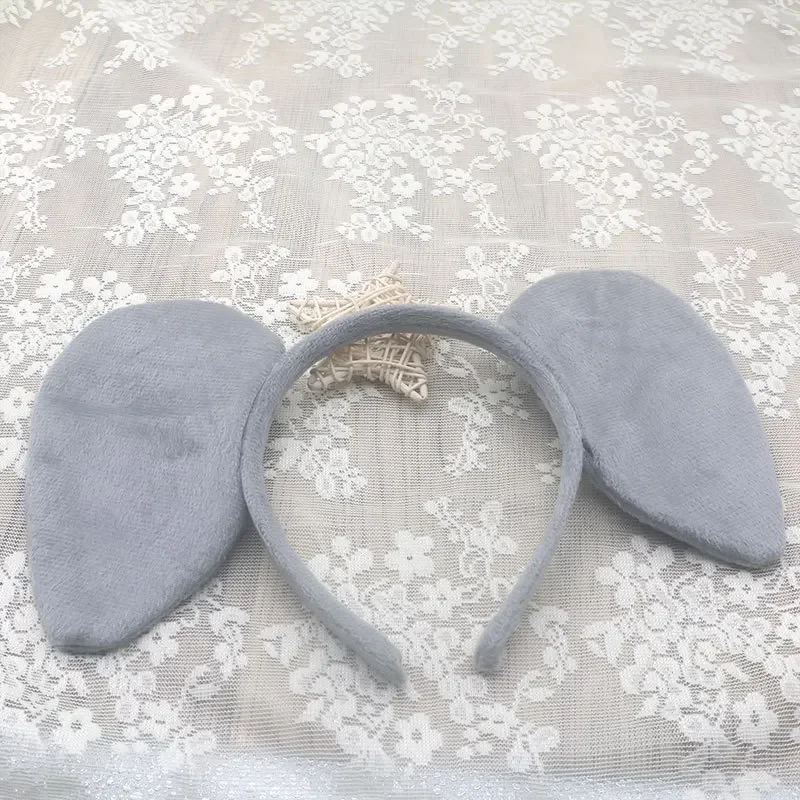 3D Animal  Elephant Ears Headband Nose Bowtie Tail Set Accessory for Adults and Kids   Birthday Halloween Costume Cosplay