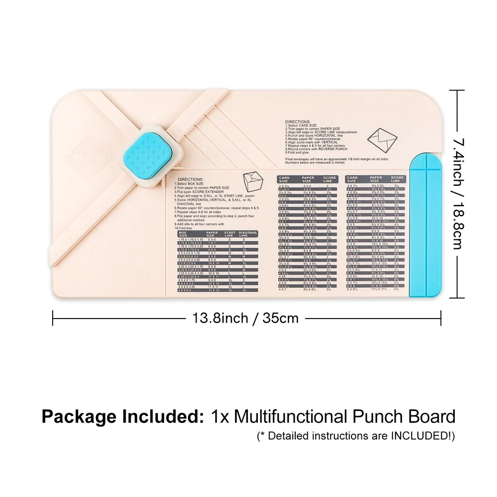 3-in-1 ponsbord Multifunctioneel scoregereedschap voor enveloppen Geschenkdozen Strikken voor aangepaste enveloppen Strikken Dozen met verschillende maten