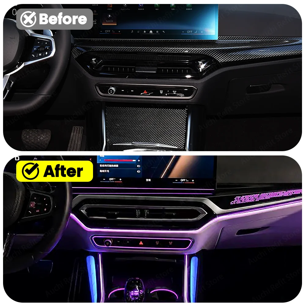 Auchi 11 Color Ambient Light Central Control Console Button Rack Ambient Light For BMW G20 G22 G26 X5 X6 X7 G05 G06 G07 Car