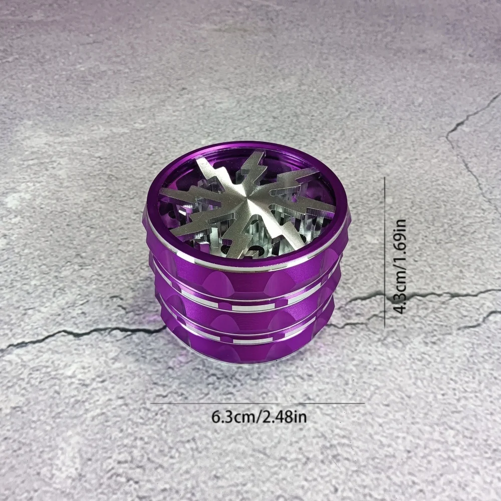 Molinillo de hierbas de Metal con Flash de Color de 2,5 pulgadas y 60mm, mortero de 4 capas, molinillo de brotes de tabaco y vainilla, herramienta para fumar cigarrillos