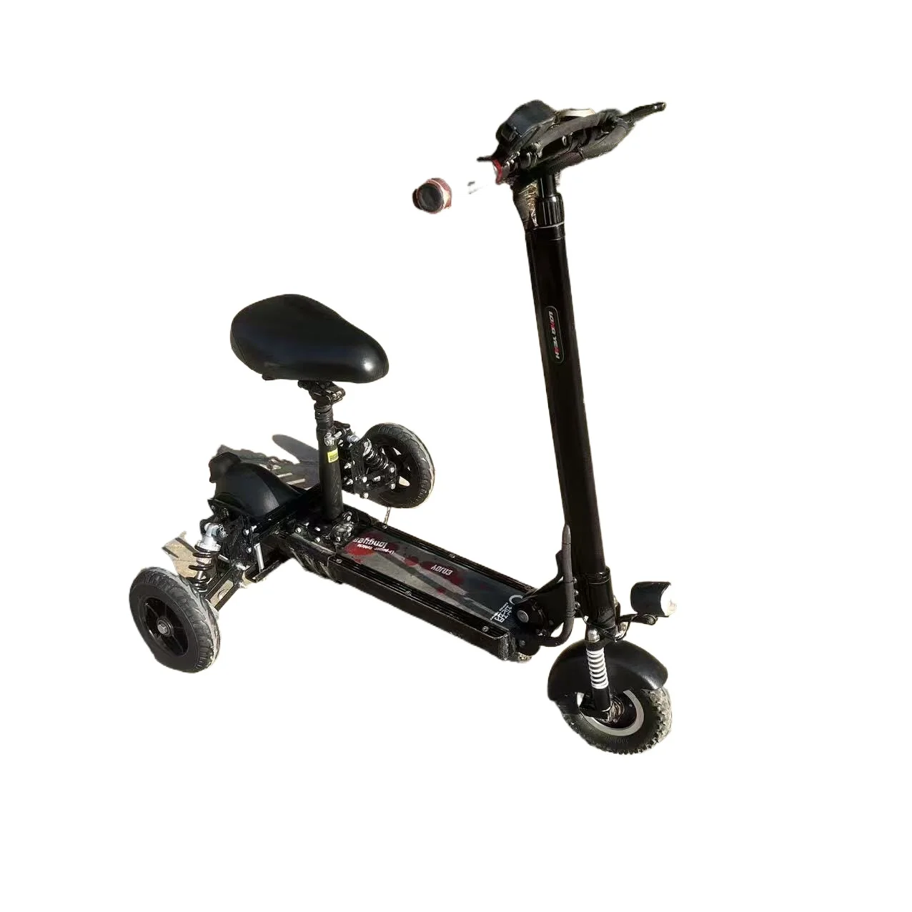 The new scooter auxiliary wheels are foldable and balanced