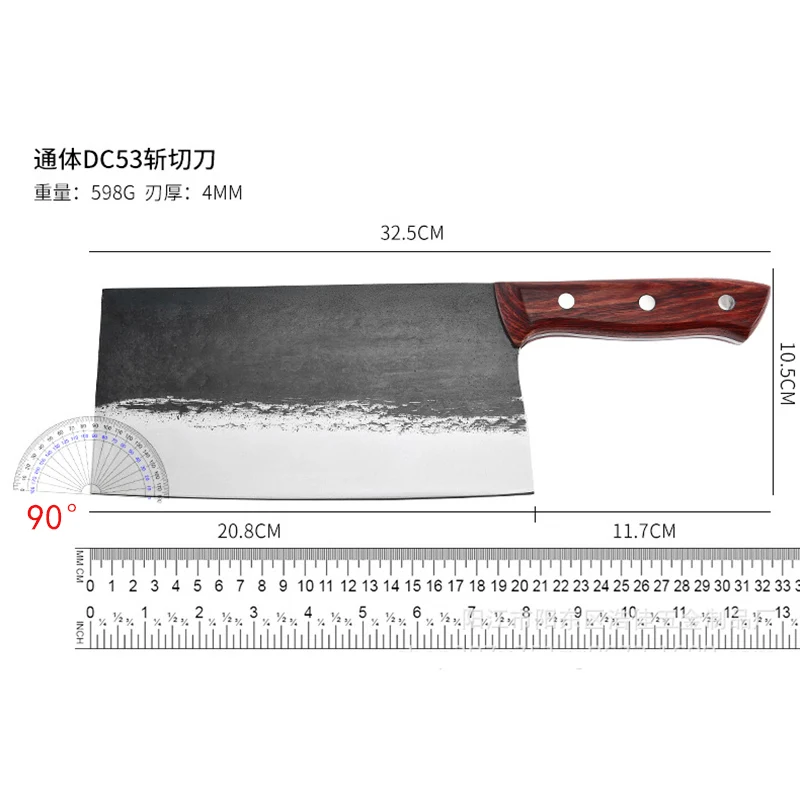 8 Inch Chopper Knife DC53 Mode Steel Blade Wood Handle Handmade Forged Kitchen Knives Slicing Cleaver Meat And Poultry Tools