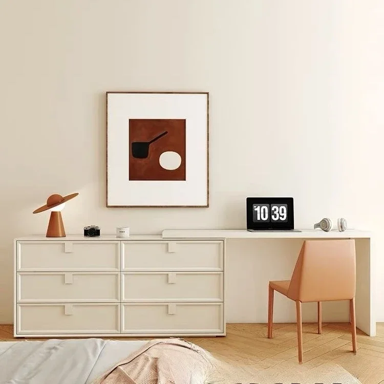 and chair combination, end of bed, chest, dresser, integrated learning, living room storage, office, dressing table