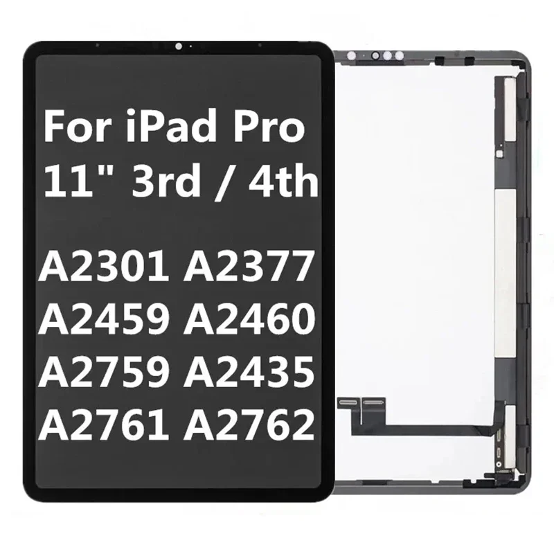 

For iPad Pro 11" 3rd 4th Gen LCD Replacement A2301 A2377 A2459 A2460 A2759 A2435 A2761 A2762 Display Touch Screen Assembly Parts
