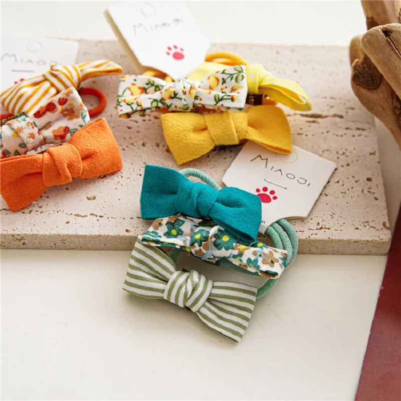 Kain Anak-anak Bunga Rambut Cincin Gadis Bergaris Busur Rambut Tali Bayi Dasi Rambut Karet Tali Kepala Aksesoris Rambut