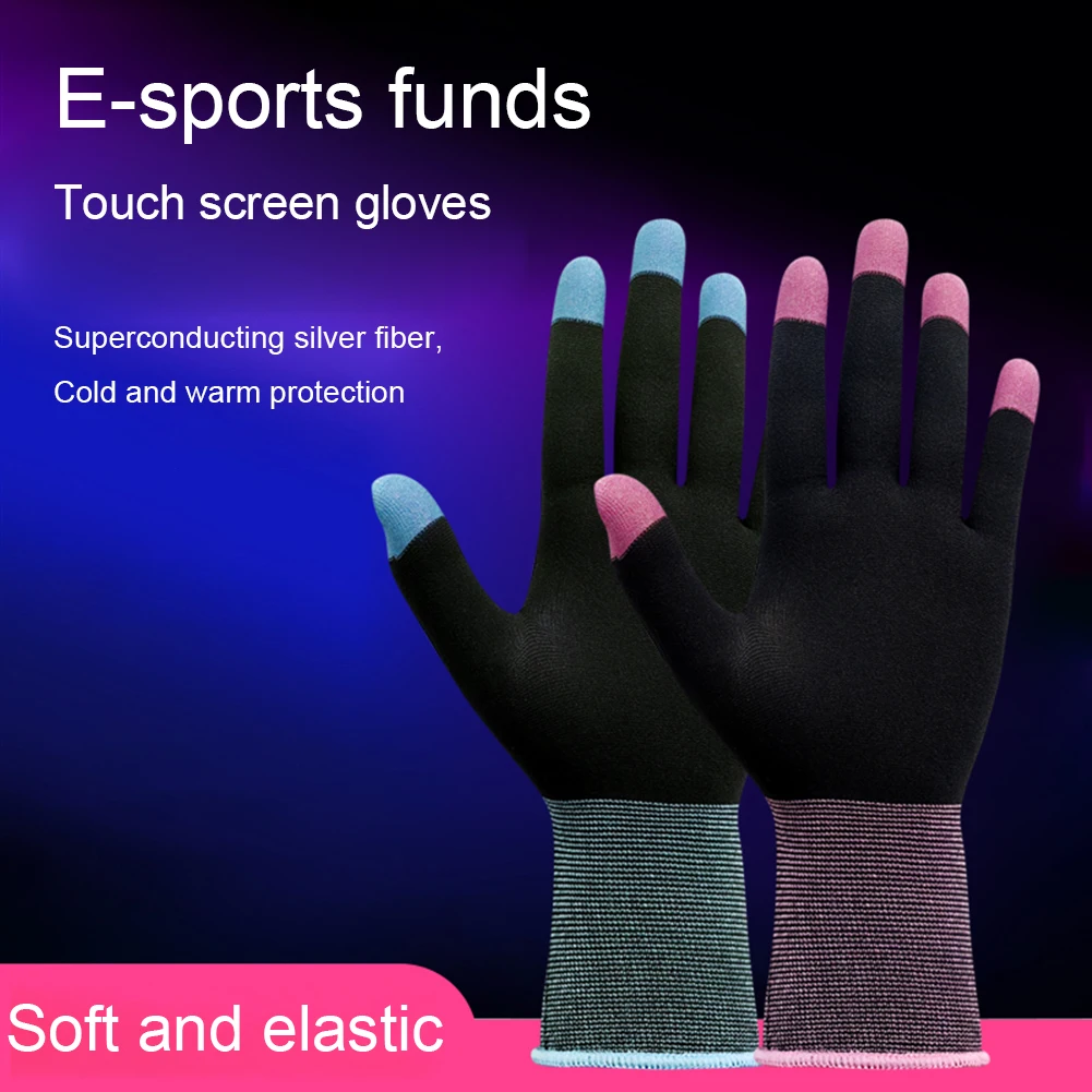 1 paio di guanti a cinque dita, maniche da gioco altamente sensibili, traspiranti, per tenere al caldo per i guanti da gioco PUBG E-Sports Sara