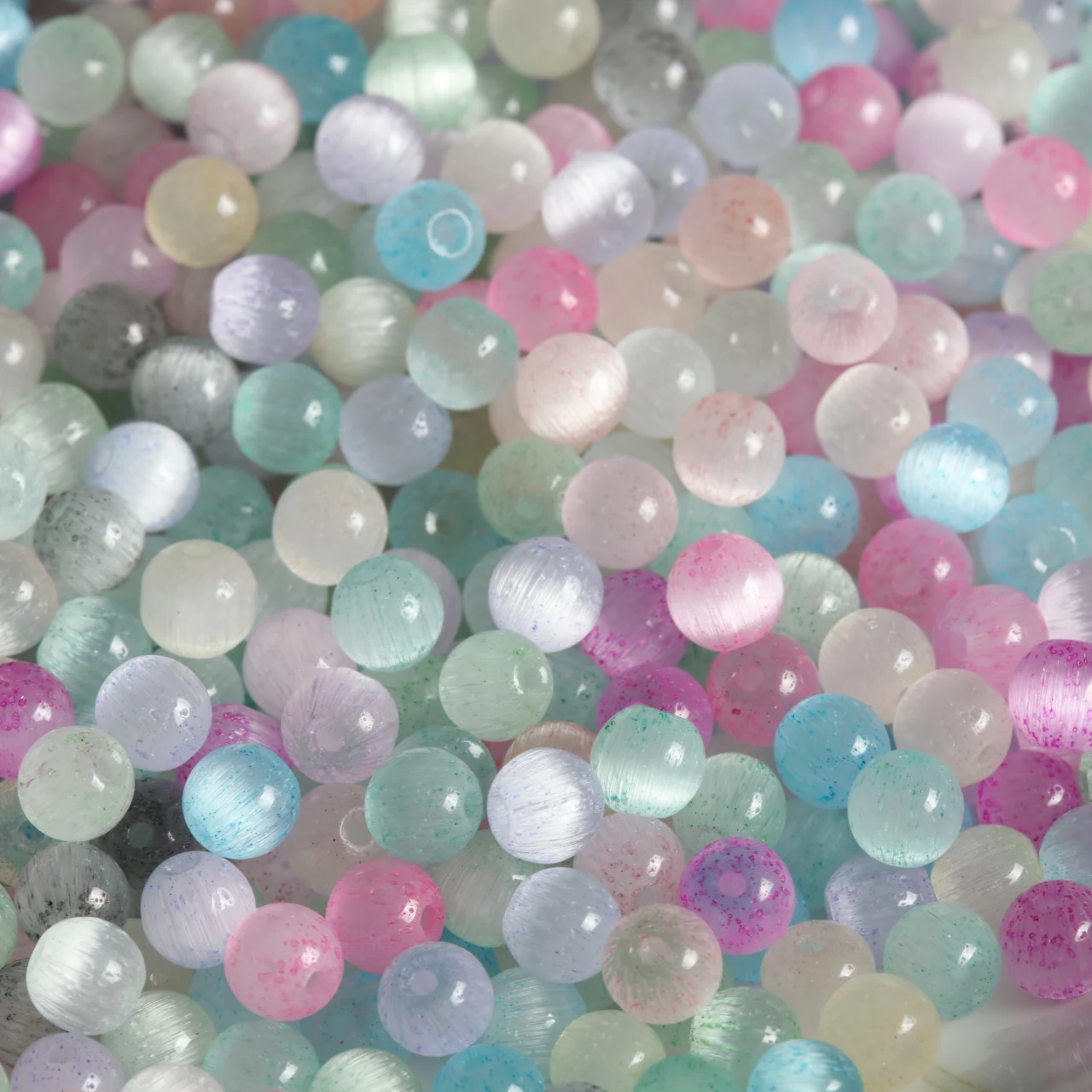 6mm Translucent Cat Eye Stone Glass Round Loose Beads For Diy Bracelet Necklace Earring Handmade String Jewelry Supplies