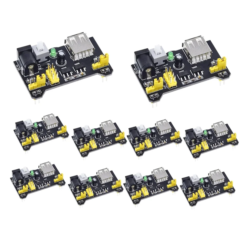 N88R 10PCS For MB102 Breadboard Power Supply Module Set 2-Way 3.3V 5V For MB102 Breadboard Module Kit