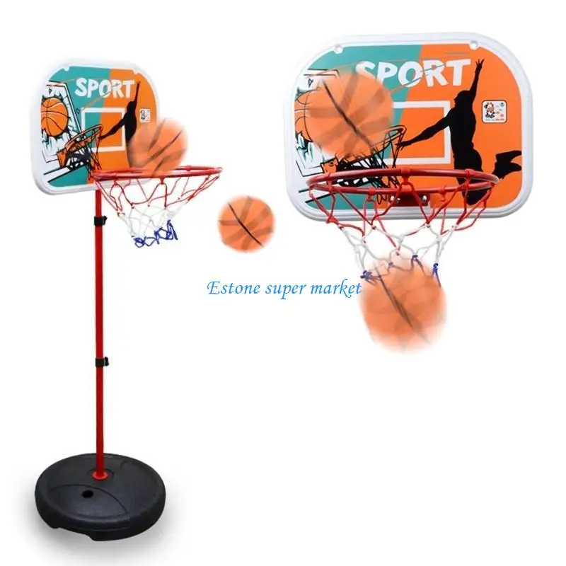 كرة السلة للأطفال 090B بارتفاع 2.9-3.9FT كرة صغيرة محمولة للعب في الأماكن المغلقة والخارجية #4
