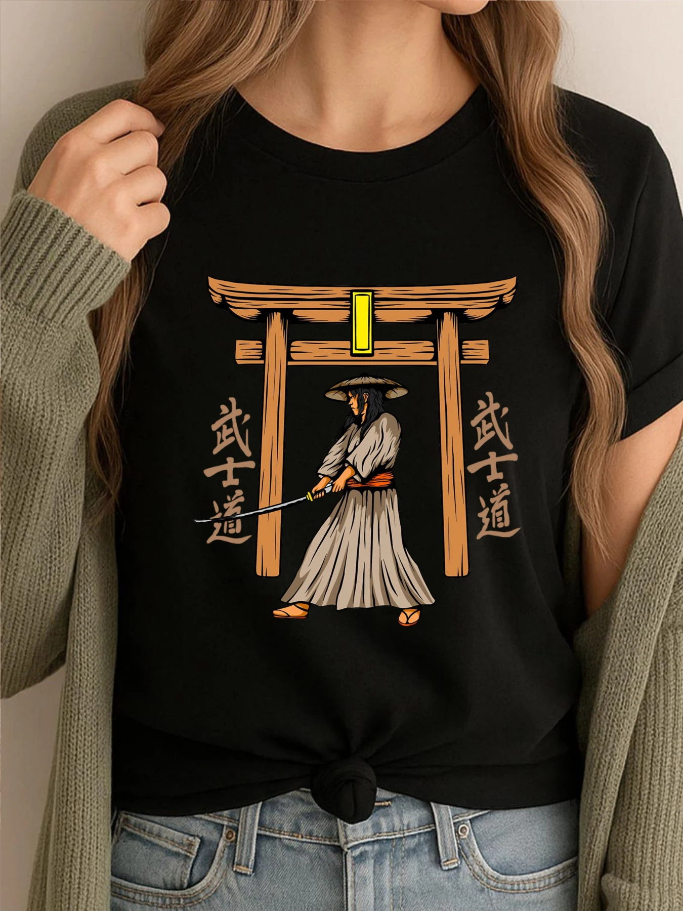 

Original Ronin Free Shippping Items Lowest Prices Woman Harajuku Comfortable Graphic Tees Japan Style