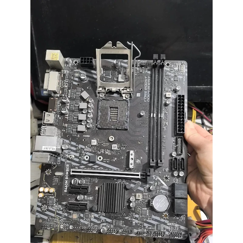 used for MSI B460 BOMBER Used Board With I/O Shield DVI HDMI Support 10th Gen CPU DDR4 Micro ATX