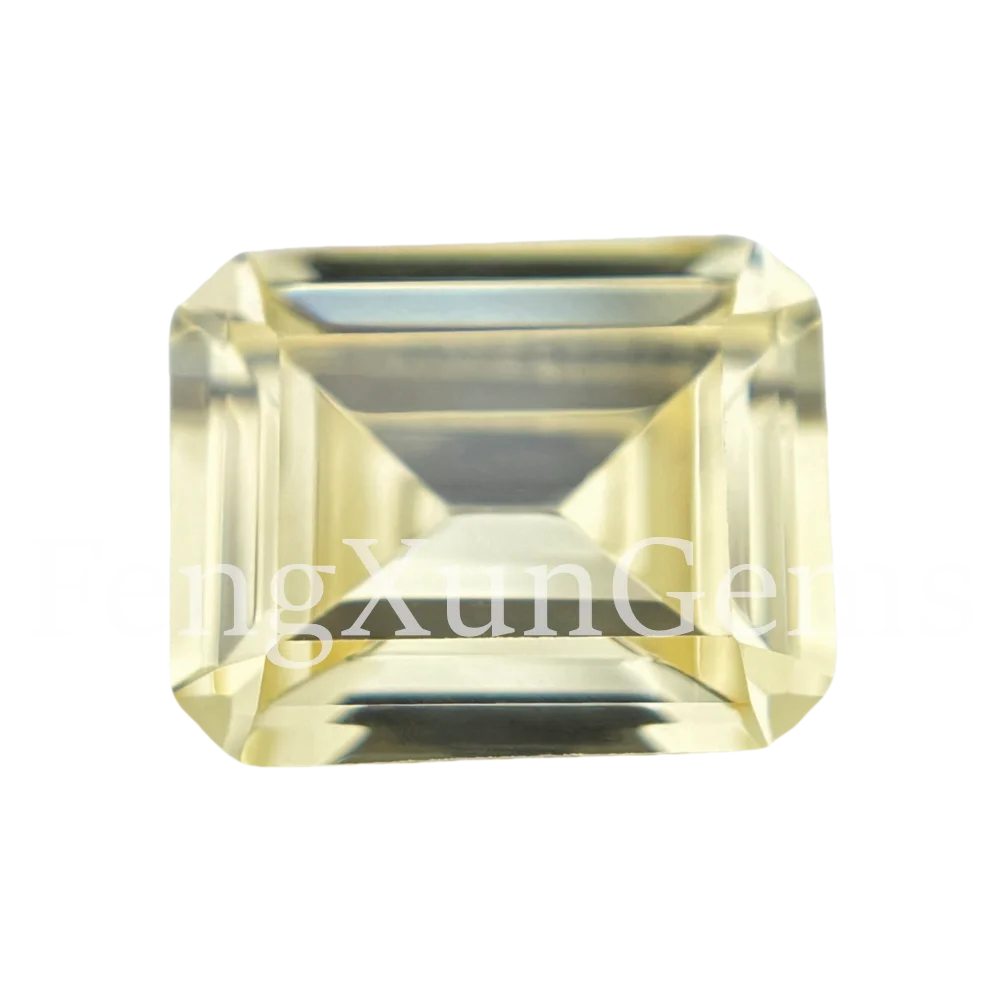 L-Yellow Octangle Shape Step Cut Loose CZ Stone Synthetic Gems Cubic Zirconia For Jewelry Ring making Size 3x5~13x18mm