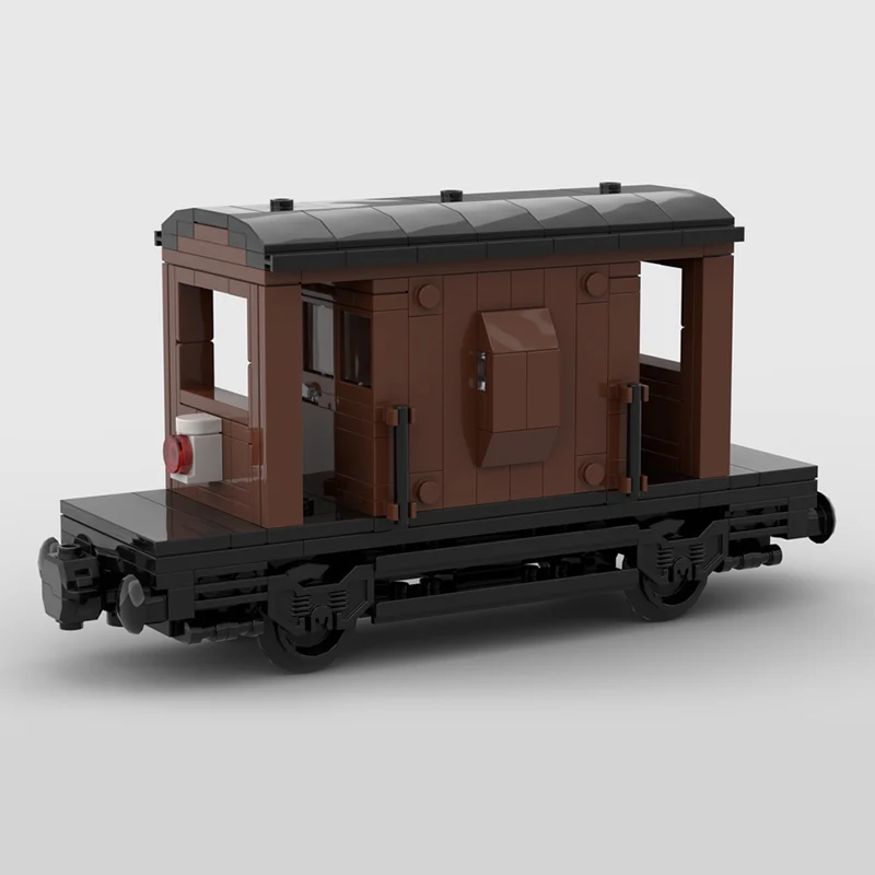 City Car Model MOC Building Bricks 6 Wide Railway Brake Van Modular Technology Children Holiday Gifts Assemble Toys Suit