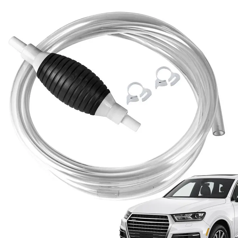 

Liquid Transfer Pump Manual Siphon Pump For Water Oil Fluid Transmission Fluid With 2 Hose Clips And 2 Durable PVC Siphon Hoses