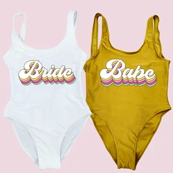 Bride Babe Sexy Swimwear Women Summer Swimsuit one-pieces Bathing Suit Bridal Party Beachwear Swimming Suit Wedding Bodysuit