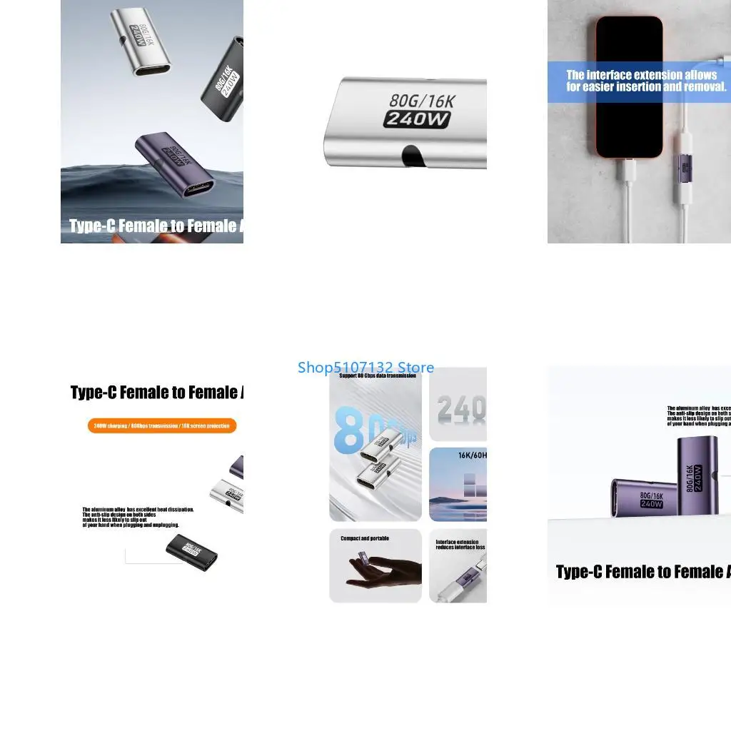 87HD Portable USB4.0 Adapter Enabling 80Gbps Fast Data Exchange 240W Delivery