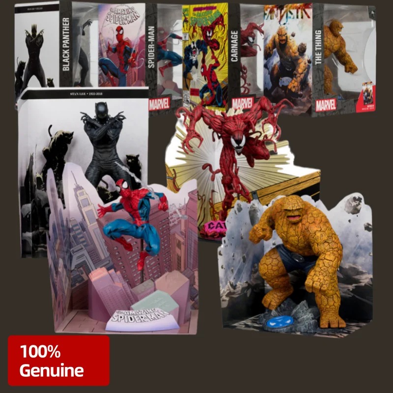 

In Stock Genuine Black Panther Knights Spider-Man Carnage/The Thing (Fantastic Four) 1:10th Scale Posed Figures Boys Gift
