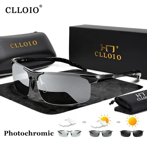 CLLOIO gafas de sol fotocromáticas de aluminio polarizadas para hombre, gafas camaleón para conducir de día y noche, gafas de sol antideslumbrantes que cambian de Color UV