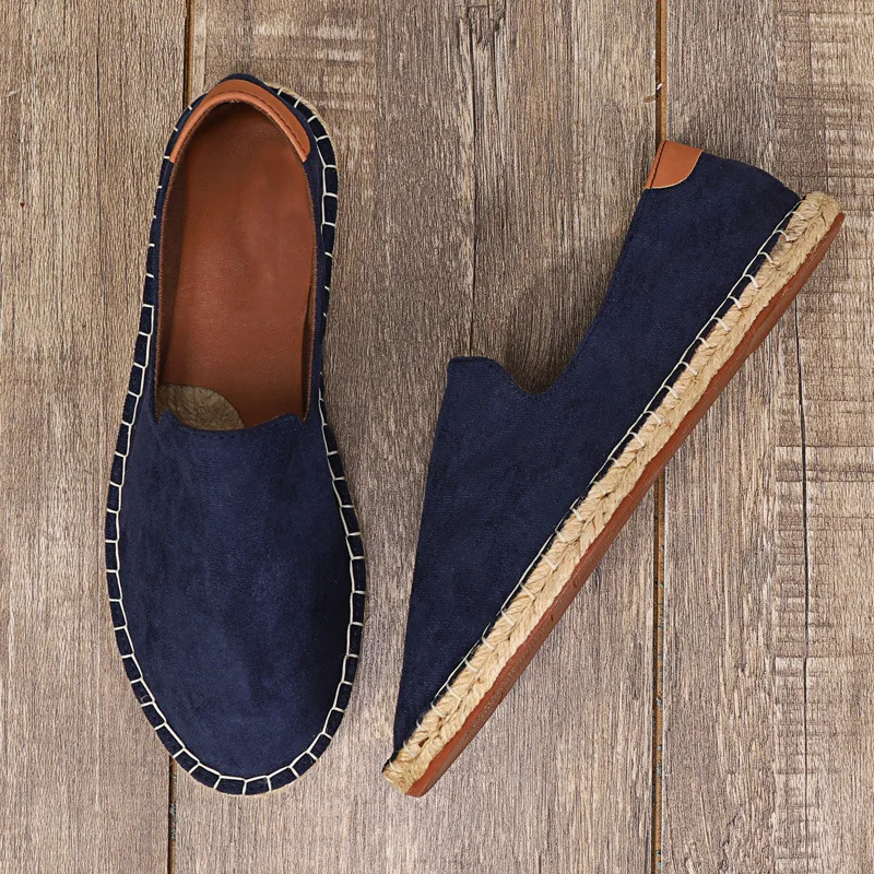 Fashionable Linen Soled Shoes Men's Grass Woven Hemp Rope Shoes Fisherman Canvas Shoes