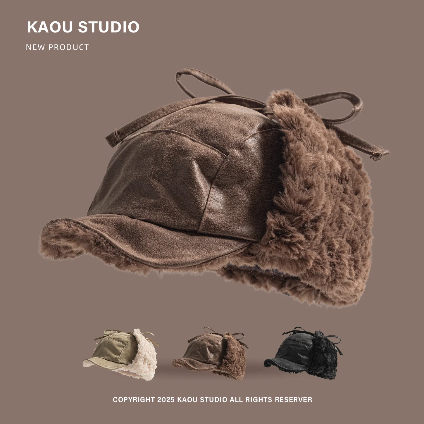 

Кожаные плюшевые бейсболки в стиле ретро для мужчин и женщин, утолщенные теплые осенне-зимние уличные велосипедные лыжные уши, северо-восточная холодная шапка-бомбер