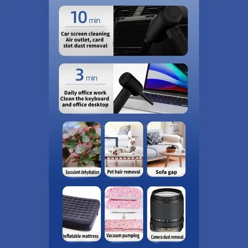 D0AB Беспроводной портативной вакуумной очиститель для автомобильного портативного вакуумного очистителя влажный/сухой