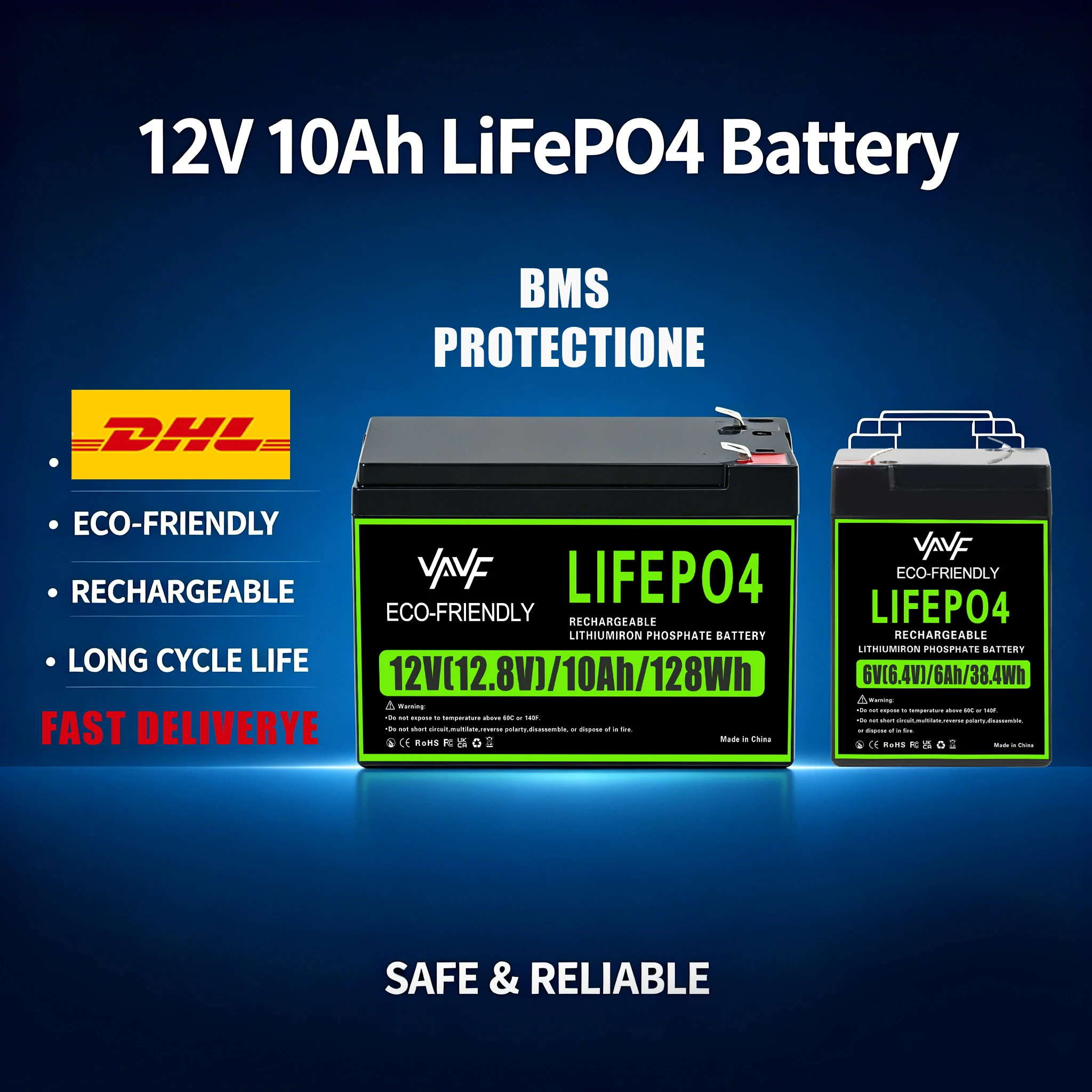 

12V 10000mAh LiFePO4 Battery Built-in Smart BMS4000+CyclesSuitable for Solar Panels,Camper Vans,Marine Crafts,Overlanding