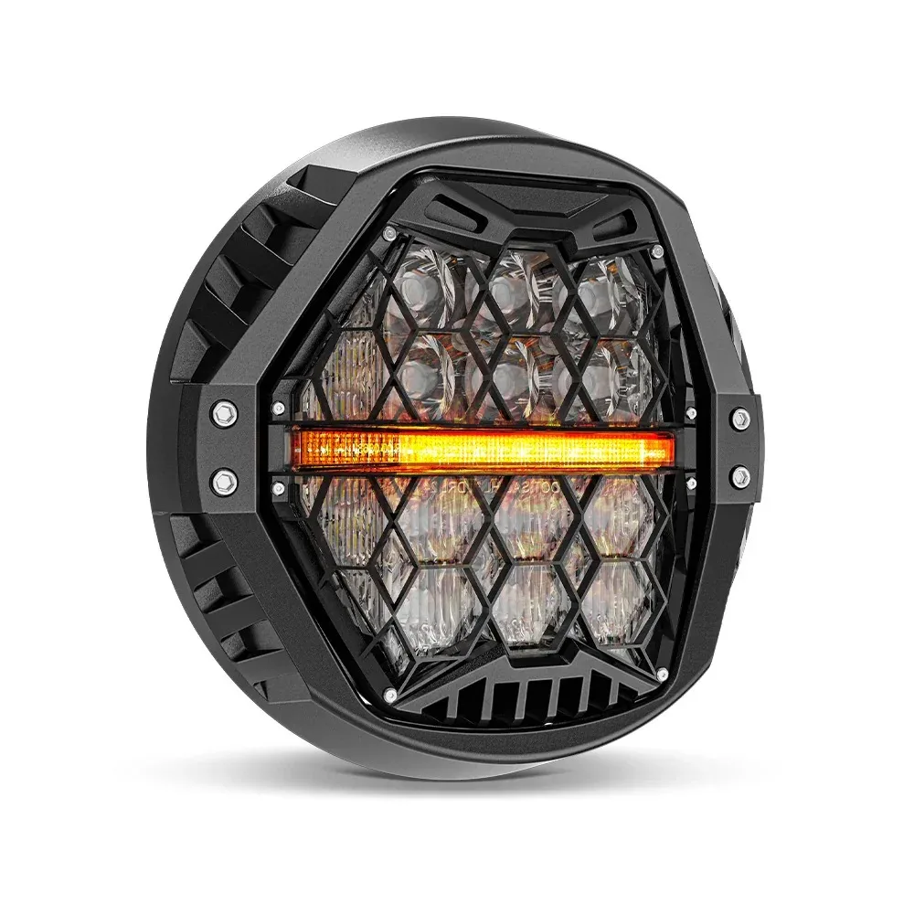 7 inch 120W 8000lm LED Motorfiets koplamp met Amber DRL HI/Lo Beam met beugel voor Harley-Davidson Street Glide Road King Special Electra Glide Ultra, DOT, E-Mark goedgekeurd IP67 Waterdichte