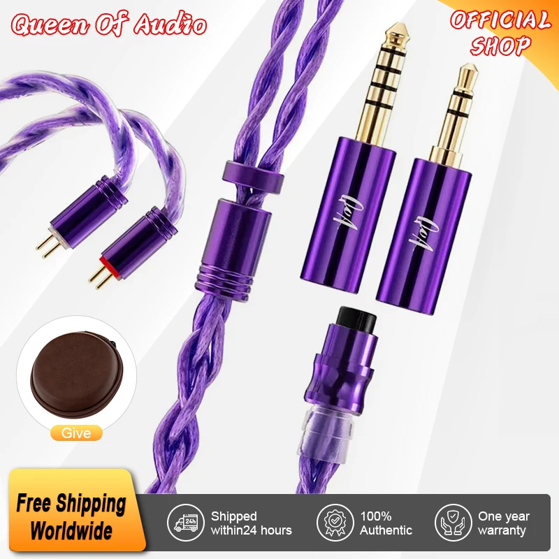 QoA Whisky Earphone Modular Upgrade Cable Silver Plated 5N OCC Alloy Copper 0.78mm 2Pin 3.5mm 4.4mm Plug Headphone Kinera Celest