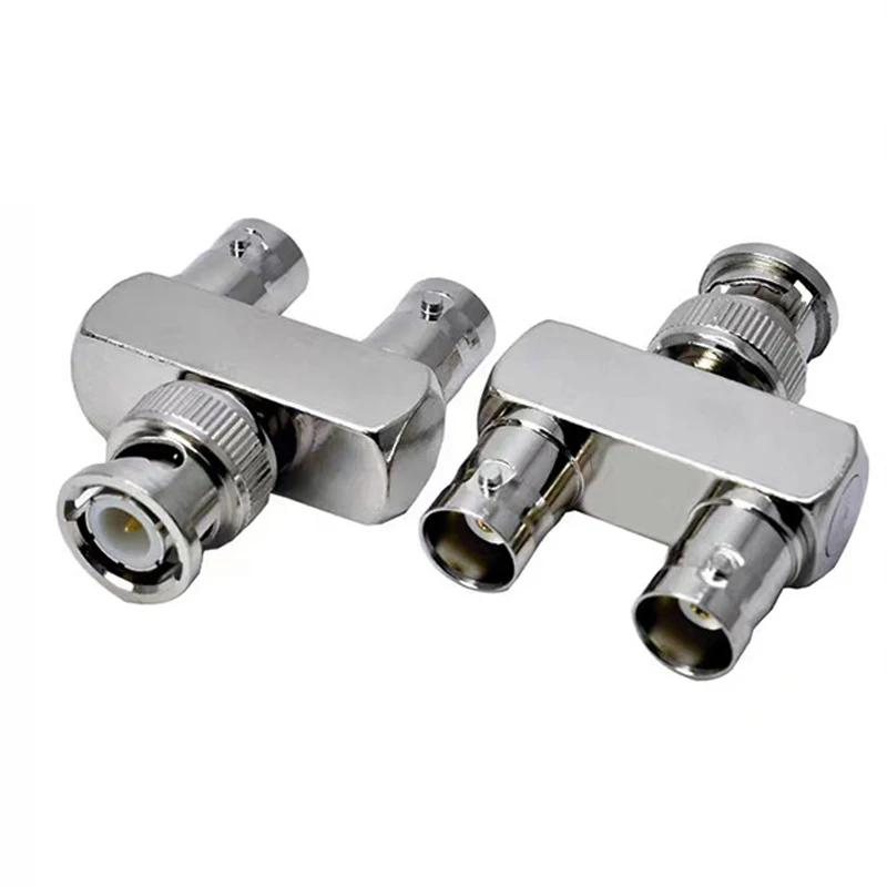 

1PCS Q9 BNC Male Plug To 2x Double BNC Female Connector BNC Male To 2x Dual Female Tee Type 3Way Splitter Type Y Coax RF Adapter