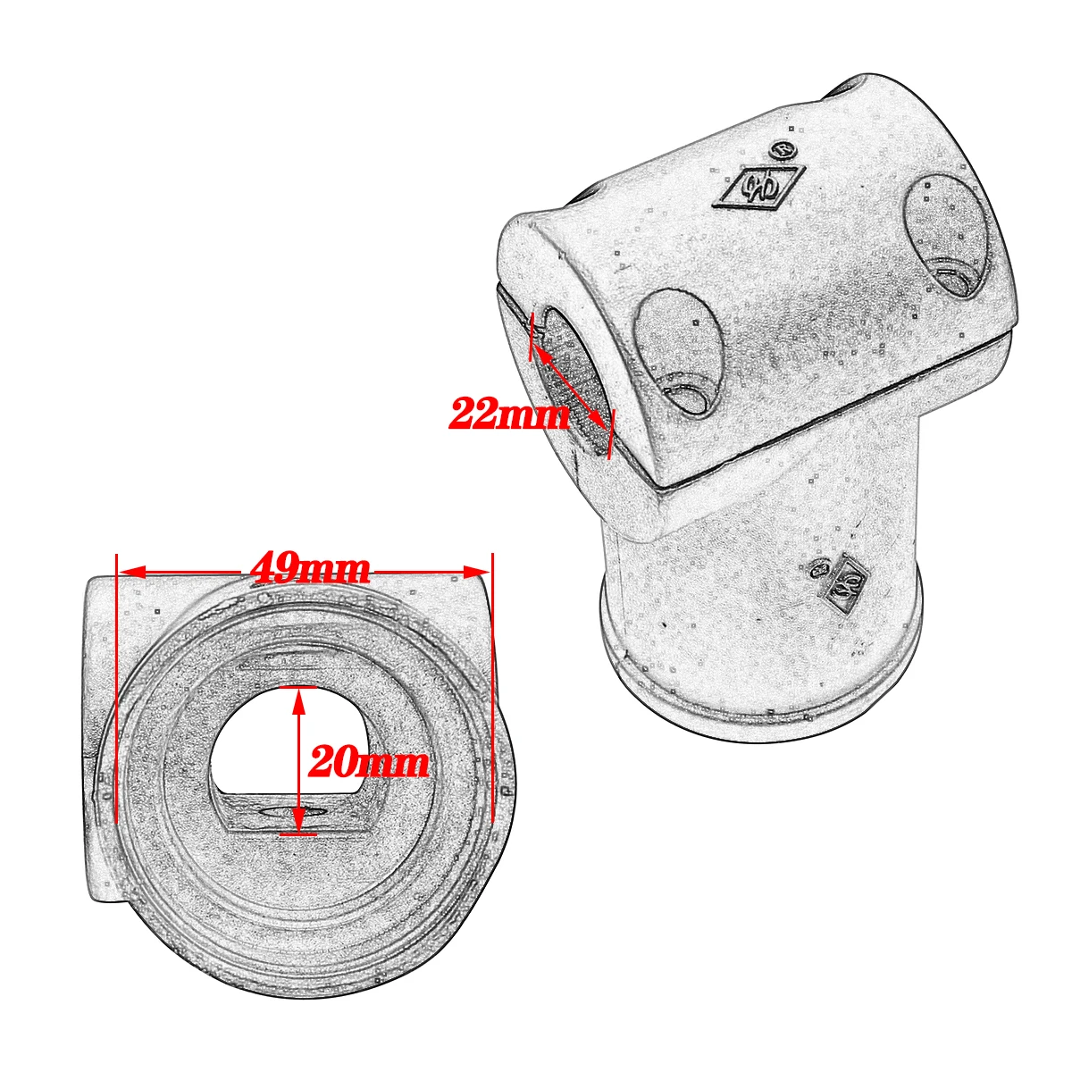 Electric Scooter Steering Column Block Handle Bar Holder Spare Parts For Chinese Halle Citycoco Clamping Device