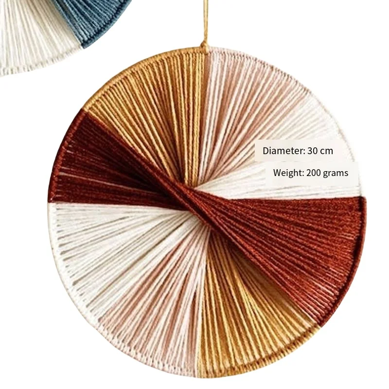 

Handmade Multicolor Bamboo Circle Rope Woven Wall Hanging Decorative Circle Line Art Wall Decor Bohemian Style Home Decor
