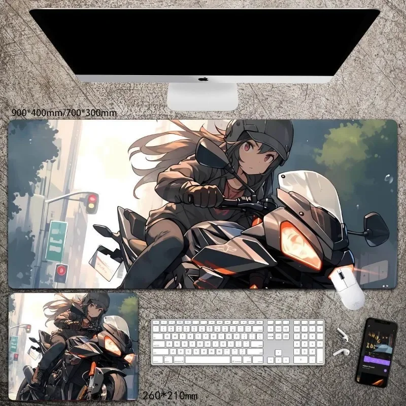 mousepad anime Loli XXL Sexy motorcycle girl eSports gaming mouse pad large desk mat 900x400 Cool kawaii desk pad