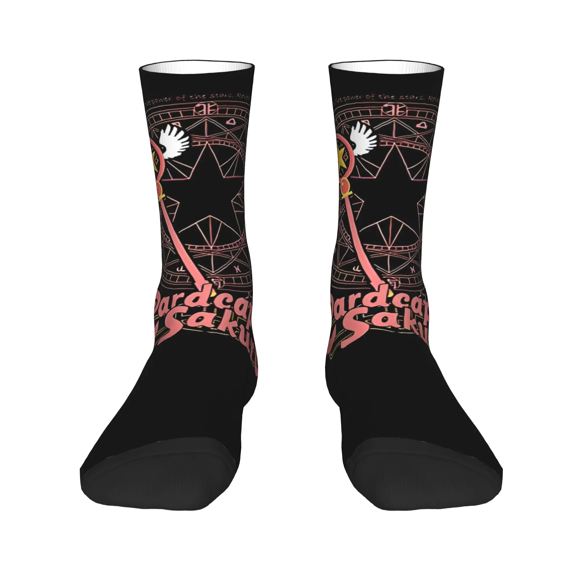 Funny Sock Bandai Cardcaptor Sakura Magic Circle Hip Hop Seamless Pattern Printed Men Crew Socks Novelty Men's Socks