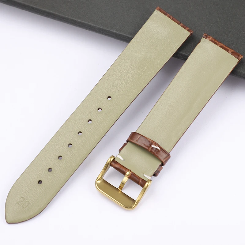 Ultra-thin leather Watch strap For Tissot dw Longines ck Rossini Women's cowhide Watchband Black 12mm 14mm 15mm 16mm 18mm 20mm