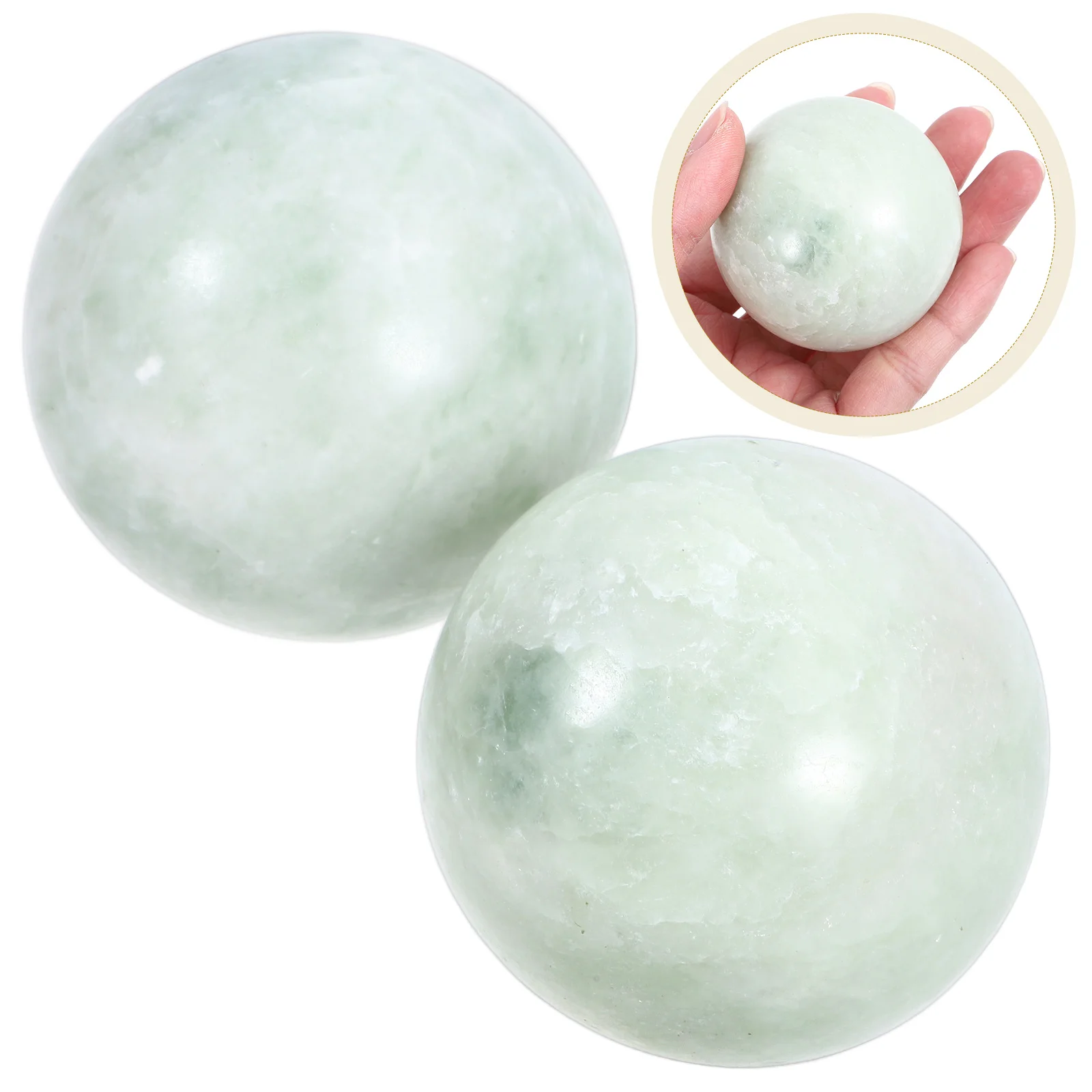 

2 Pcs Fitness Ball Massage Handball Manual Balls Jade Massagers for Women