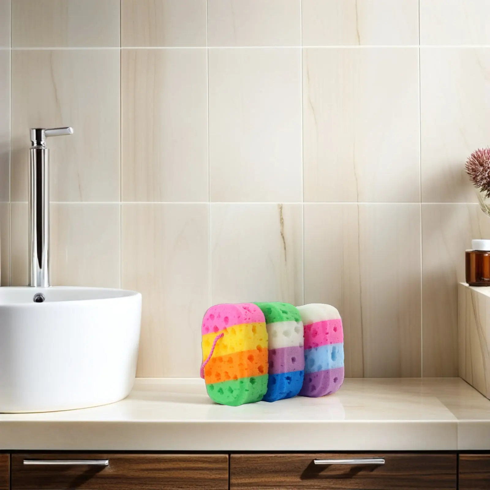 

Набор из 4 разноцветных губок для ванны с сотовой текстурой, отшелушивающих, для бережного очищения кожи, для душа, спа-процедур и ежедневного использования