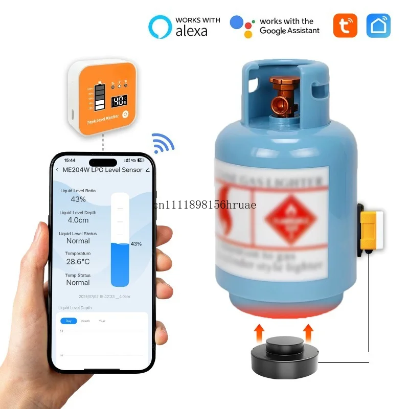 ME204R Portable Combustible Gas Detector, LPG Natural Gas Leak Alarm, Smart Home Safety Tester