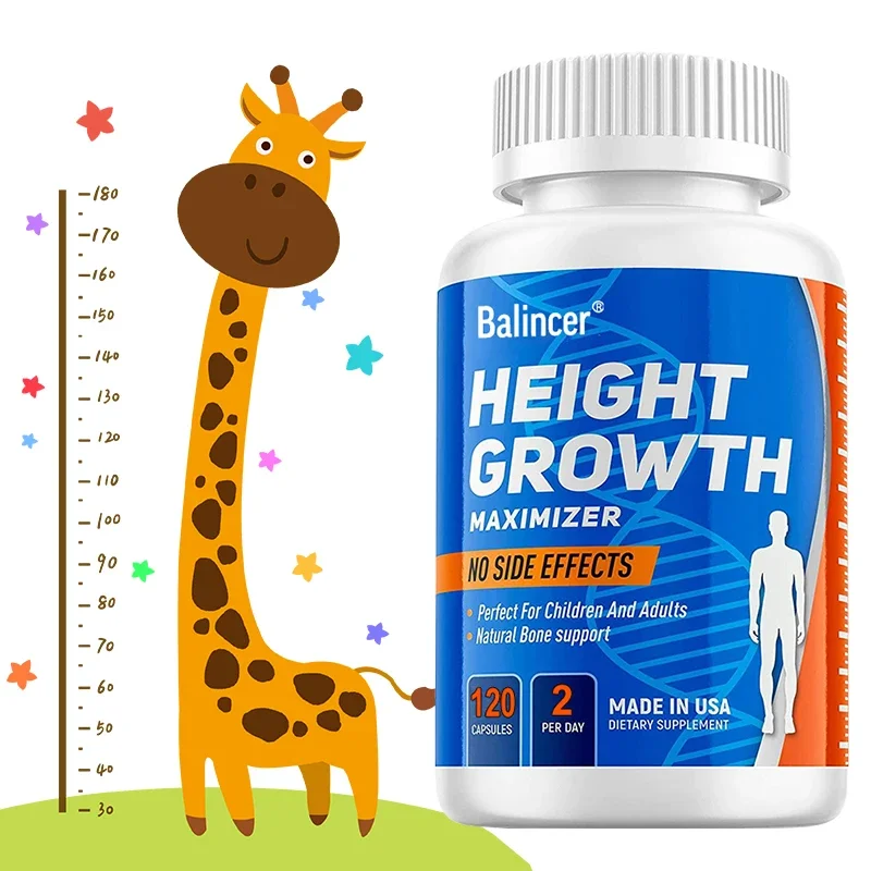 Growth Capsules Height Growth Maximizer for Bone Strength Made in USA Natural Height Increase Supplement