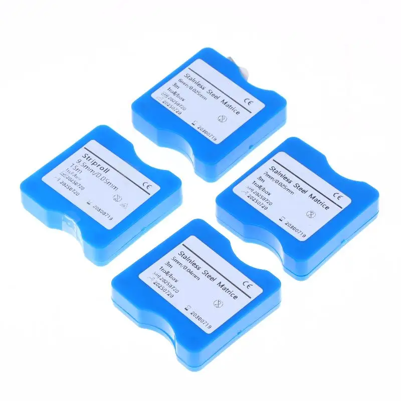 1*Dental Stainless Steel Matrix Bands Dental Matrice Bands Striproll 5mm/6mm/7mm/9.5mm Width 0.04mm/0.025mm Dentistry Materials