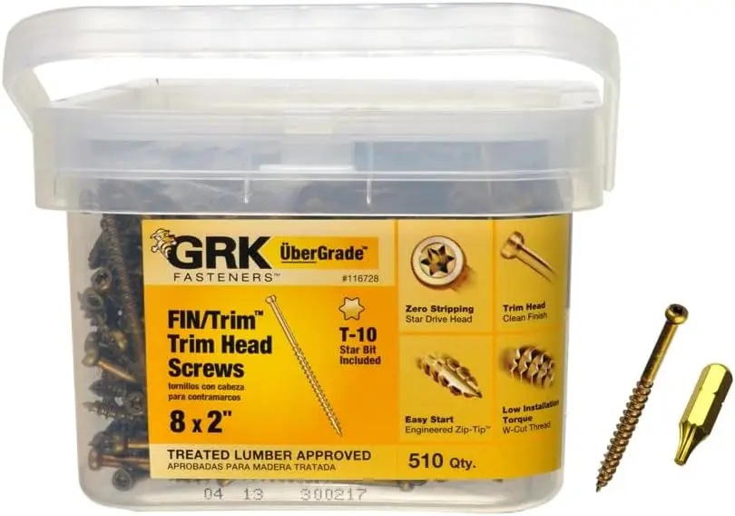 

Fasteners 116728 FIN/Trim #8 x 2 Screws 510CT, Gold